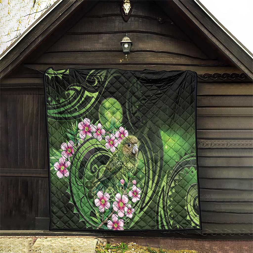 New Zealand Aotearoa Kakapo Quilt Maori Pattern With Manuka Galaxy Style - Aussie Hoodie
