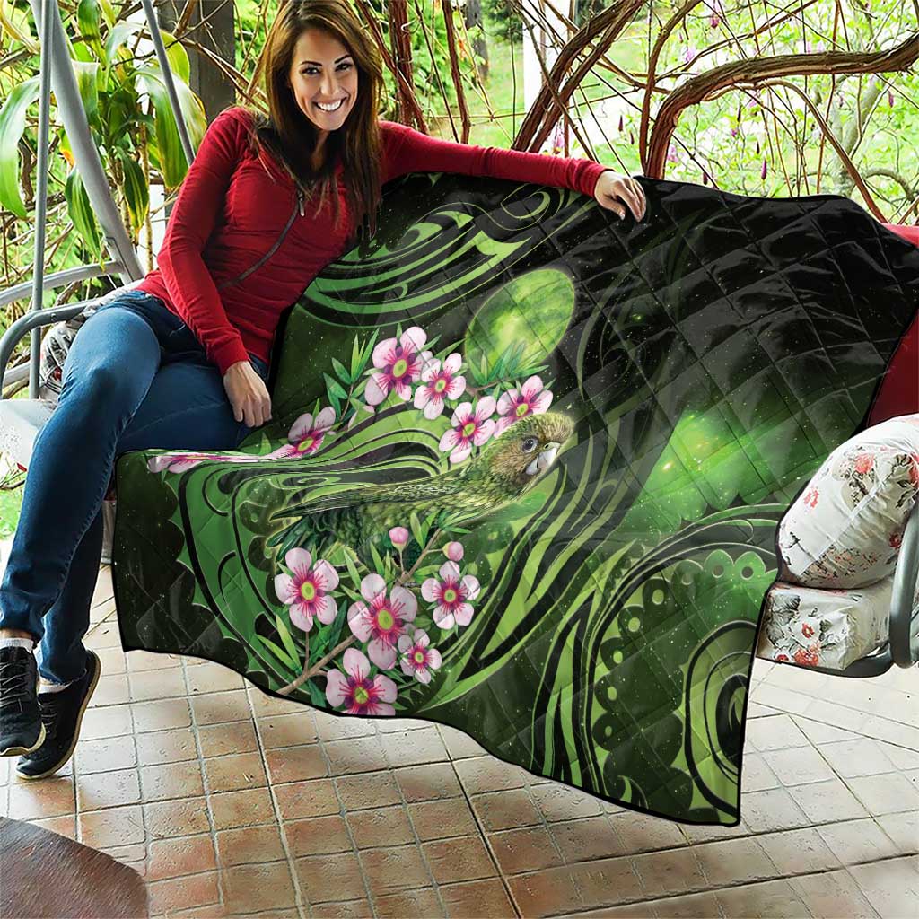 New Zealand Aotearoa Kakapo Quilt Maori Pattern With Manuka Galaxy Style - Aussie Hoodie