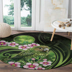 New Zealand Aotearoa Kakapo Round Carpet Maori Pattern With Manuka Galaxy Style - Aussie Hoodie