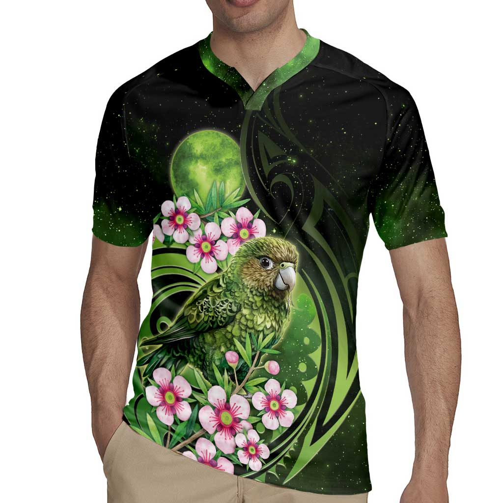 New Zealand Aotearoa Kakapo Rugby Jersey Maori Pattern With Manuka Galaxy Style - Aussie Hoodie