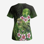 New Zealand Aotearoa Kakapo Scrub Top Maori Pattern With Manuka Galaxy Style - Aussie Hoodie
