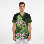 New Zealand Aotearoa Kakapo Scrub Top Maori Pattern With Manuka Galaxy Style - Aussie Hoodie