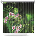 New Zealand Aotearoa Kakapo Shower Curtain Maori Pattern With Manuka Galaxy Style - Aussie Hoodie
