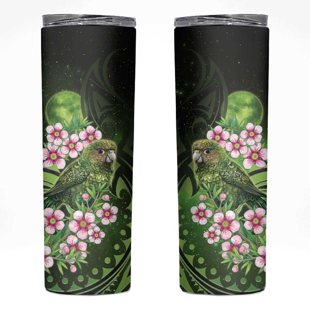 New Zealand Aotearoa Kakapo Skinny Tumbler Maori Pattern With Manuka Galaxy Style - Aussie Hoodie