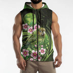 New Zealand Aotearoa Kakapo Sleeveless Zip Hoodie Maori Pattern With Manuka Galaxy Style LT05