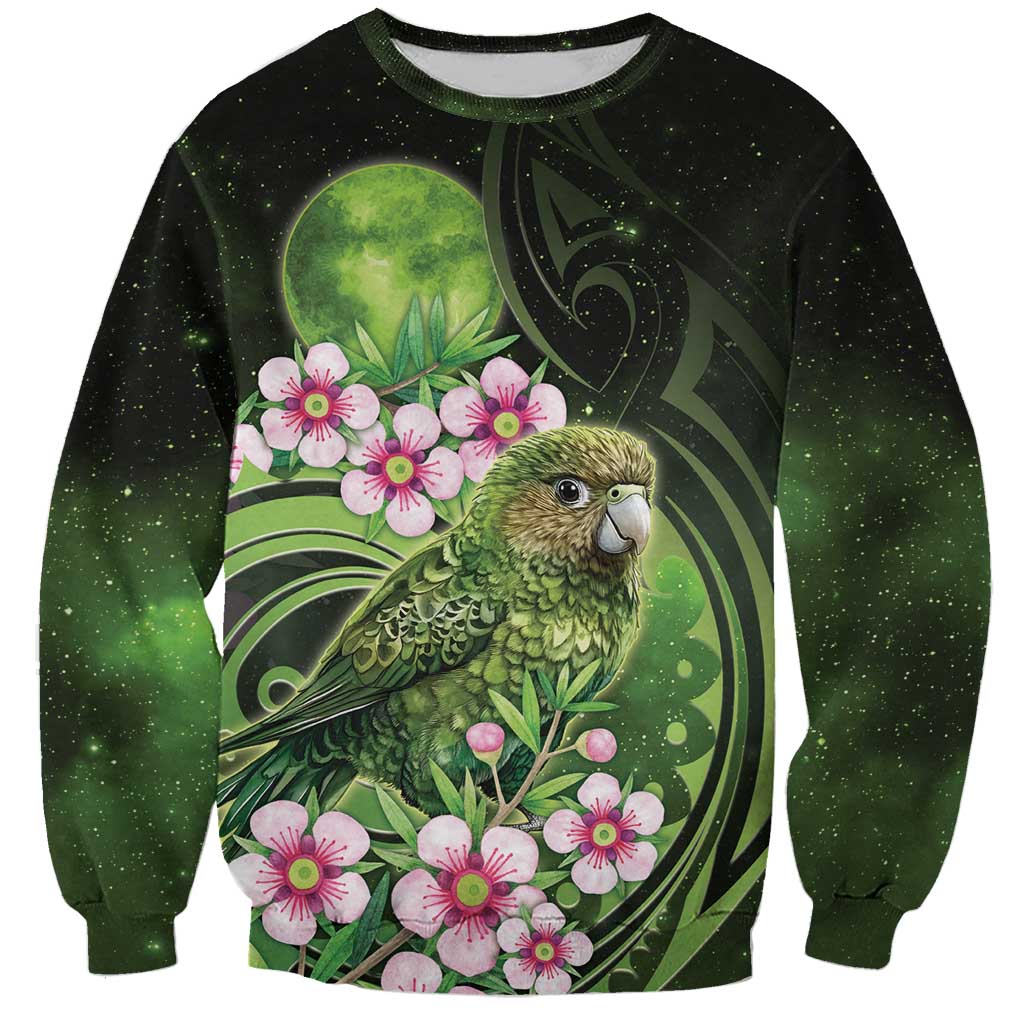New Zealand Aotearoa Kakapo Sweatshirt Maori Pattern With Manuka Galaxy Style - Aussie Hoodie