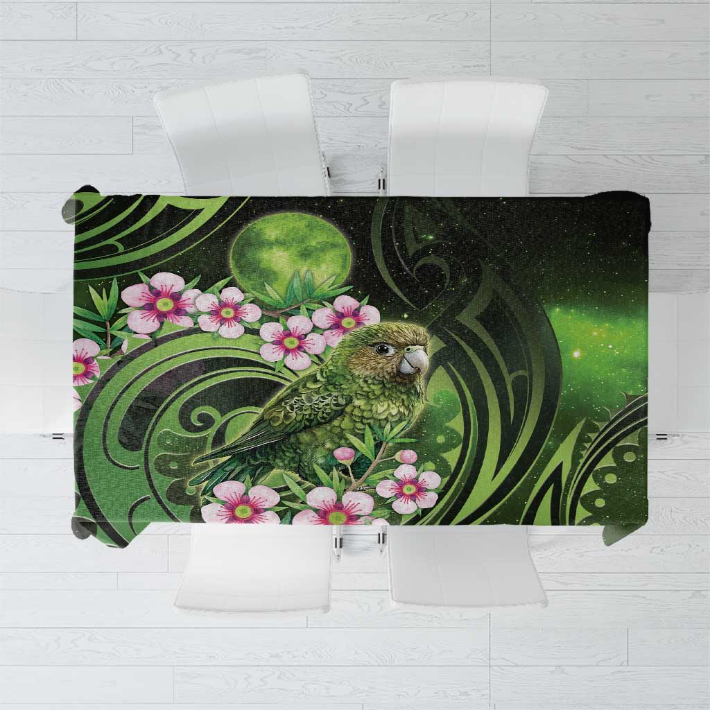 New Zealand Aotearoa Kakapo Tablecloth Maori Pattern With Manuka Galaxy Style - Aussie Hoodie