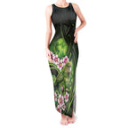 New Zealand Aotearoa Kakapo Tank Maxi Dress Maori Pattern With Manuka Galaxy Style - Aussie Hoodie