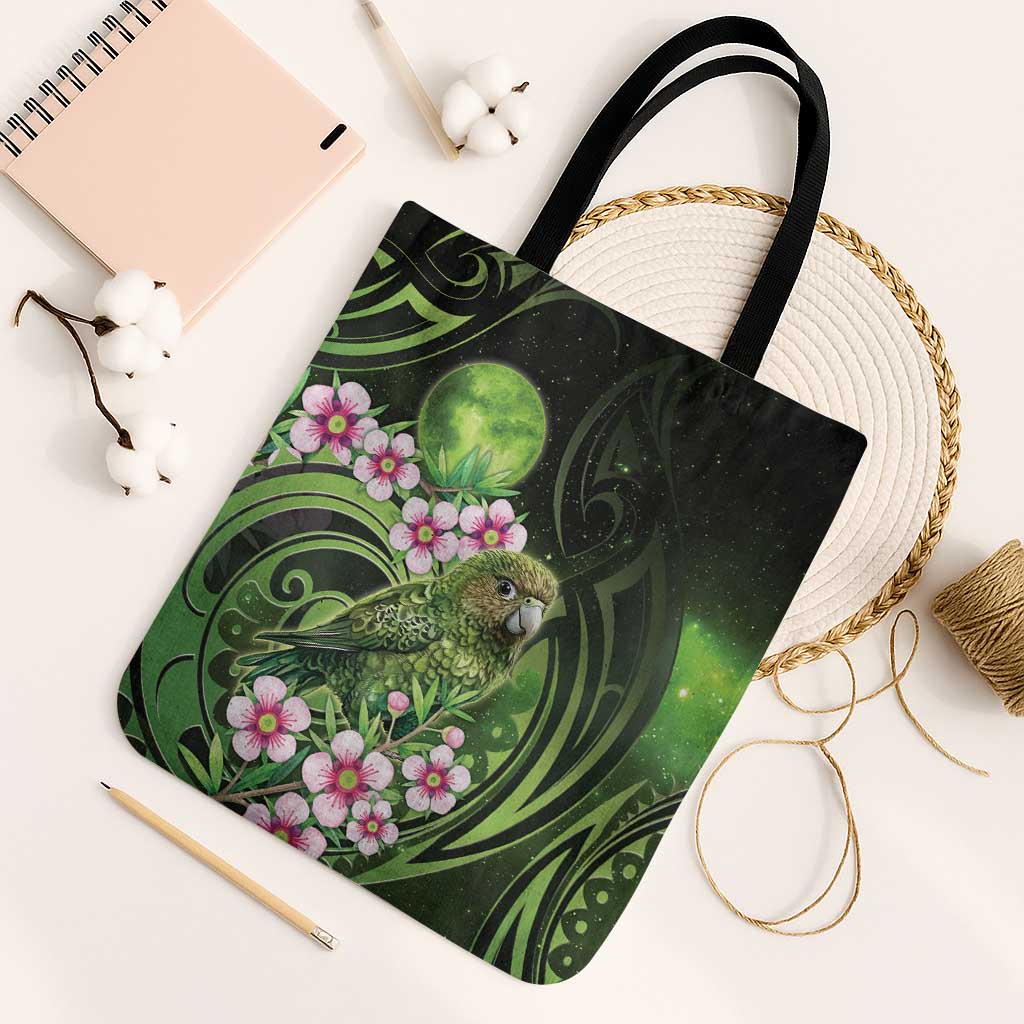 New Zealand Aotearoa Kakapo Tote Bag Maori Pattern With Manuka Galaxy Style - Aussie Hoodie
