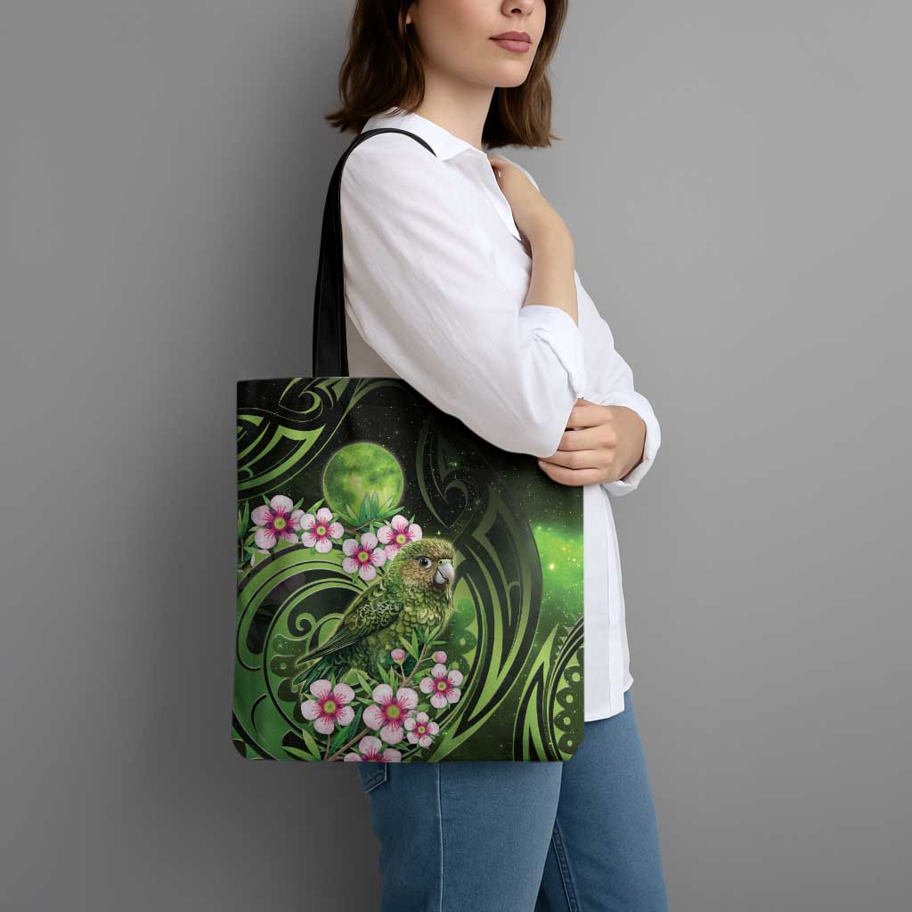 New Zealand Aotearoa Kakapo Tote Bag Maori Pattern With Manuka Galaxy Style - Aussie Hoodie