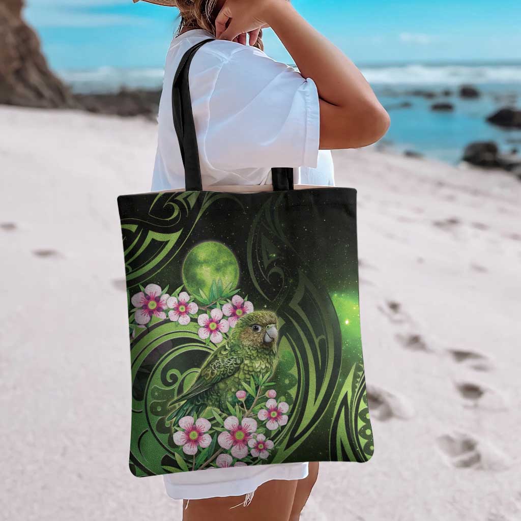 New Zealand Aotearoa Kakapo Tote Bag Maori Pattern With Manuka Galaxy Style - Aussie Hoodie