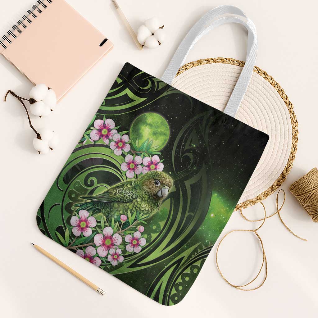 New Zealand Aotearoa Kakapo Tote Bag Maori Pattern With Manuka Galaxy Style - Aussie Hoodie