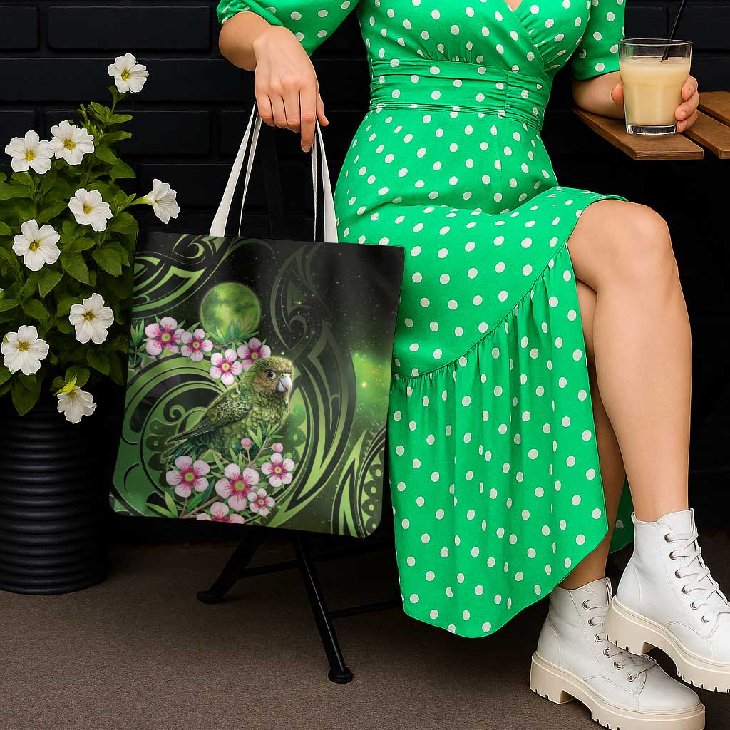 New Zealand Aotearoa Kakapo Tote Bag Maori Pattern With Manuka Galaxy Style - Aussie Hoodie