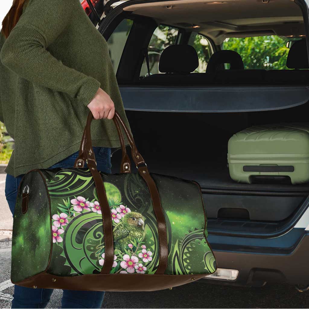 New Zealand Aotearoa Kakapo Travel Bag Maori Pattern With Manuka Galaxy Style - Aussie Hoodie