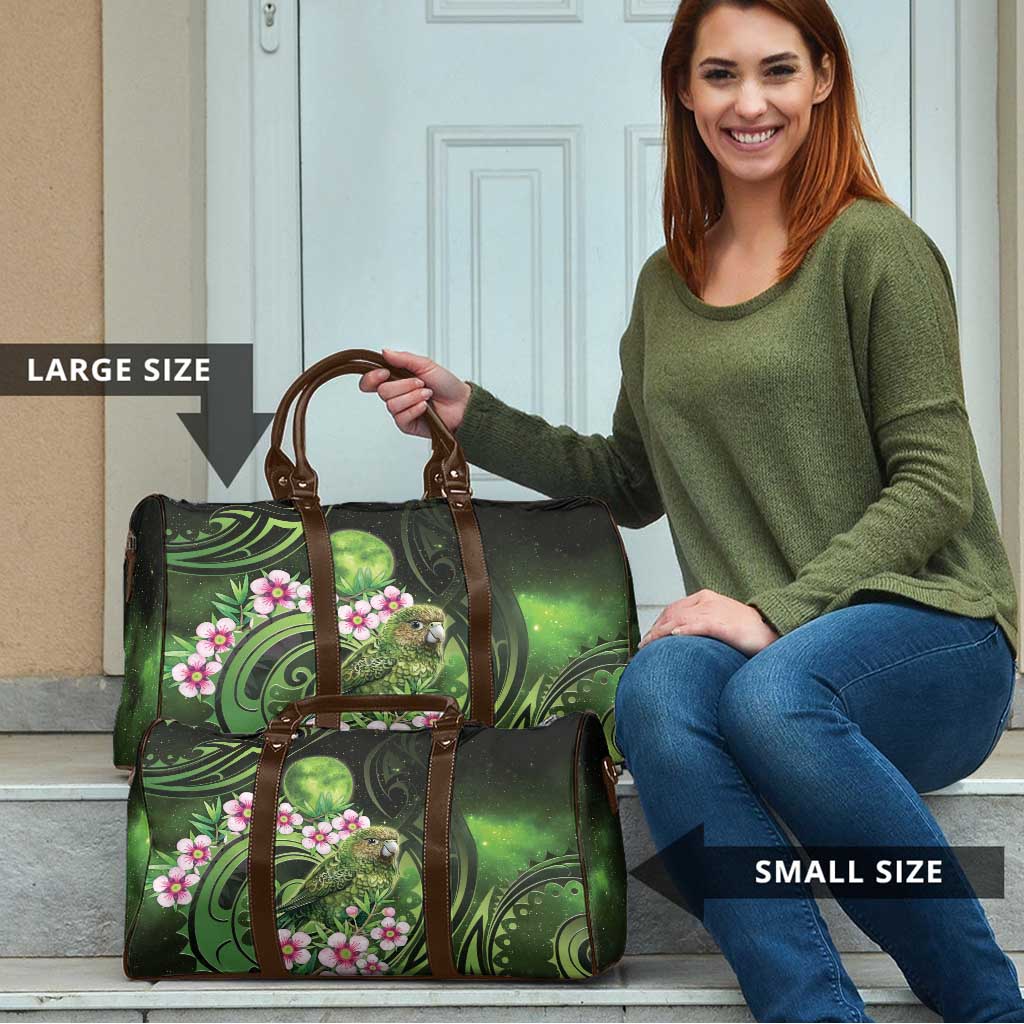New Zealand Aotearoa Kakapo Travel Bag Maori Pattern With Manuka Galaxy Style - Aussie Hoodie