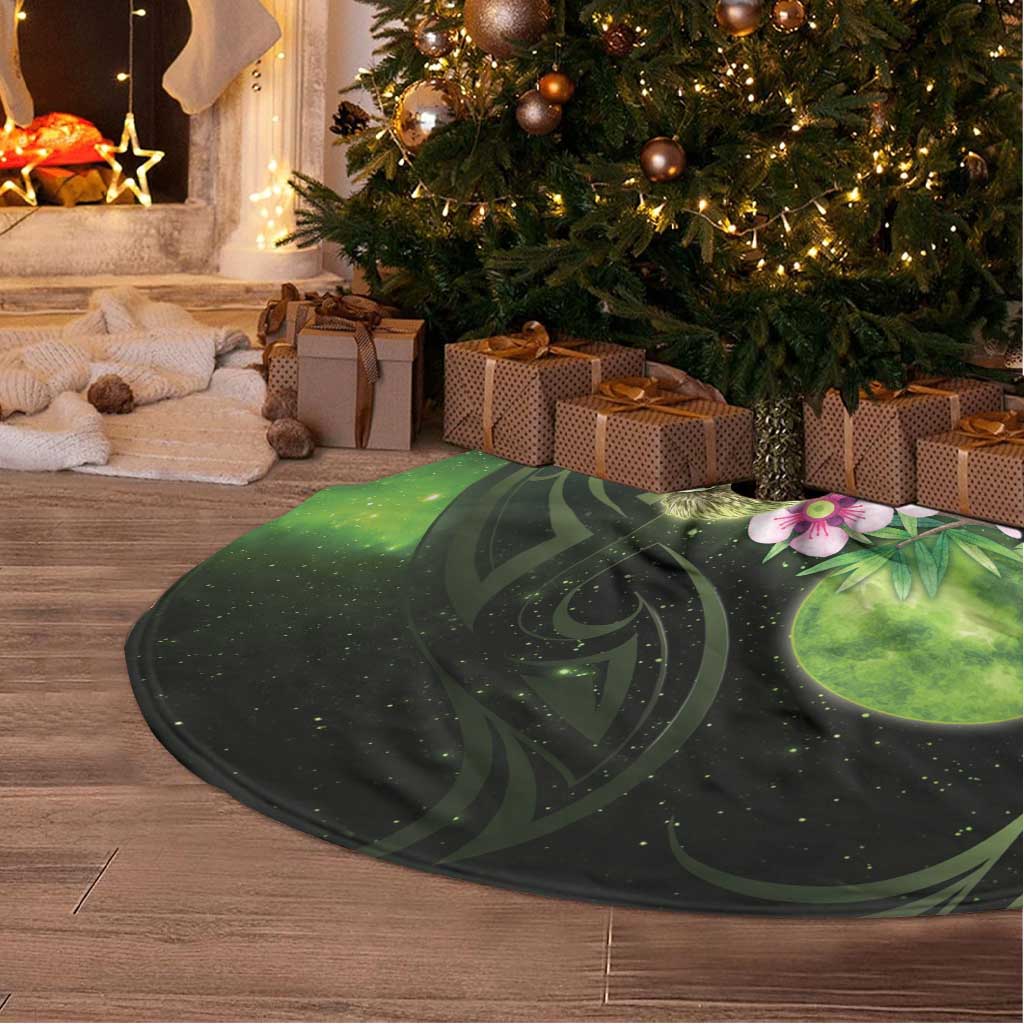 New Zealand Aotearoa Kakapo Tree Skirt Maori Pattern With Manuka Galaxy Style - Aussie Hoodie
