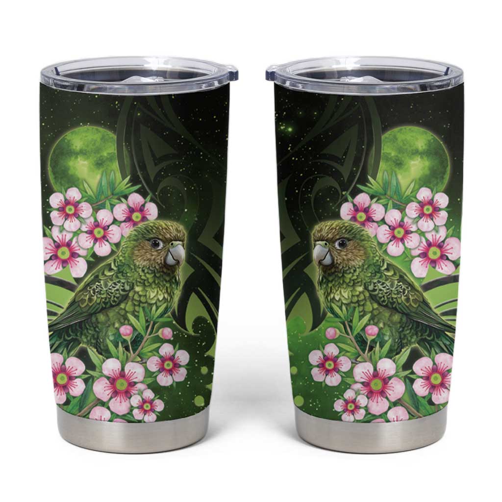 New Zealand Aotearoa Kakapo Tumbler Cup Maori Pattern With Manuka Galaxy Style - Aussie Hoodie