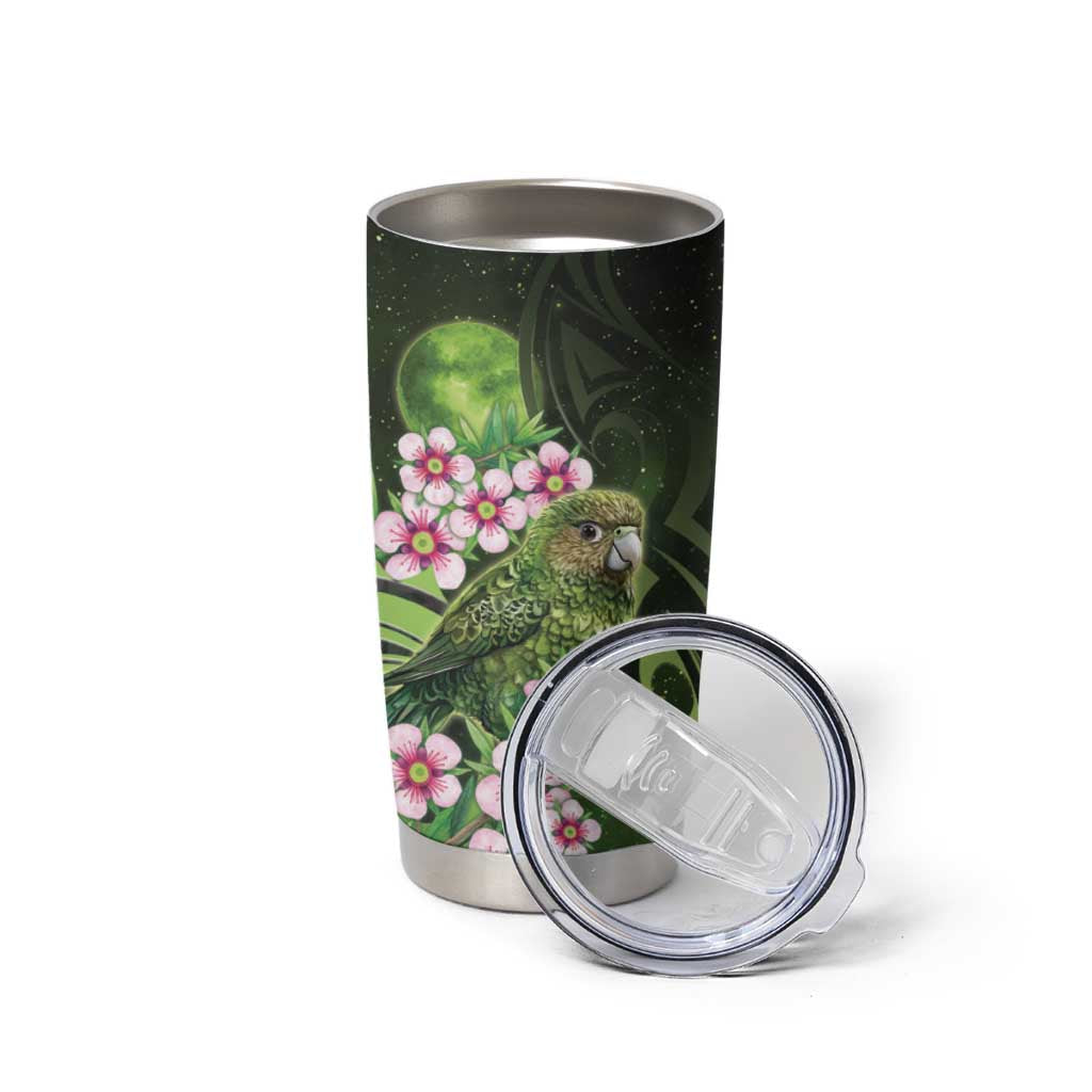 New Zealand Aotearoa Kakapo Tumbler Cup Maori Pattern With Manuka Galaxy Style - Aussie Hoodie