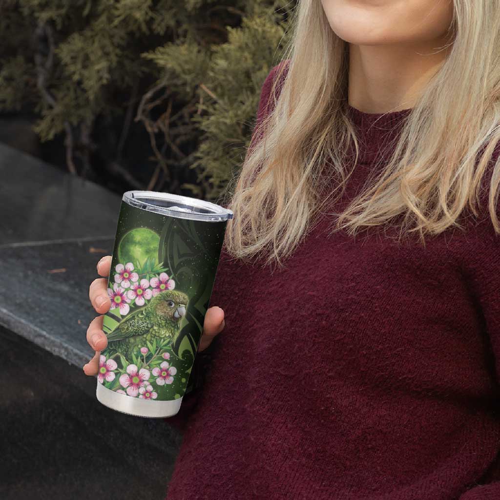 New Zealand Aotearoa Kakapo Tumbler Cup Maori Pattern With Manuka Galaxy Style - Aussie Hoodie