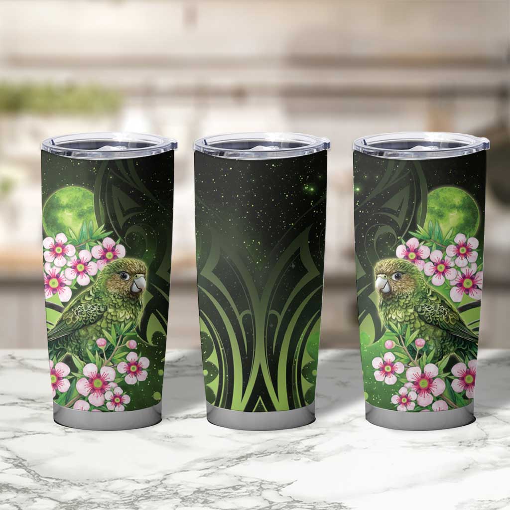 New Zealand Aotearoa Kakapo Tumbler Cup Maori Pattern With Manuka Galaxy Style - Aussie Hoodie