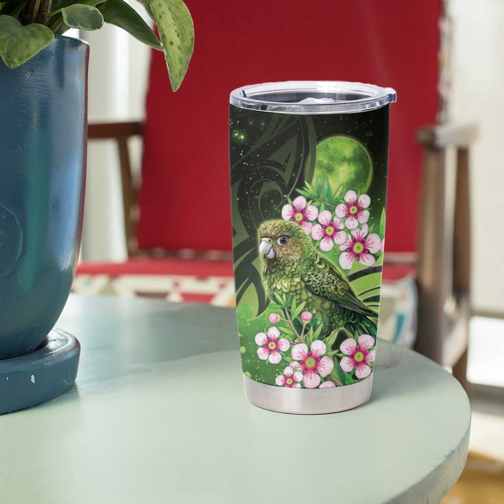 New Zealand Aotearoa Kakapo Tumbler Cup Maori Pattern With Manuka Galaxy Style - Aussie Hoodie