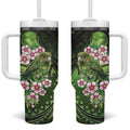 New Zealand Aotearoa Kakapo Tumbler With Handle Maori Pattern With Manuka Galaxy Style - Aussie Hoodie