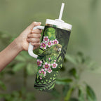 New Zealand Aotearoa Kakapo Tumbler With Handle Maori Pattern With Manuka Galaxy Style - Aussie Hoodie