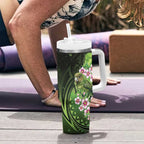 New Zealand Aotearoa Kakapo Tumbler With Handle Maori Pattern With Manuka Galaxy Style - Aussie Hoodie