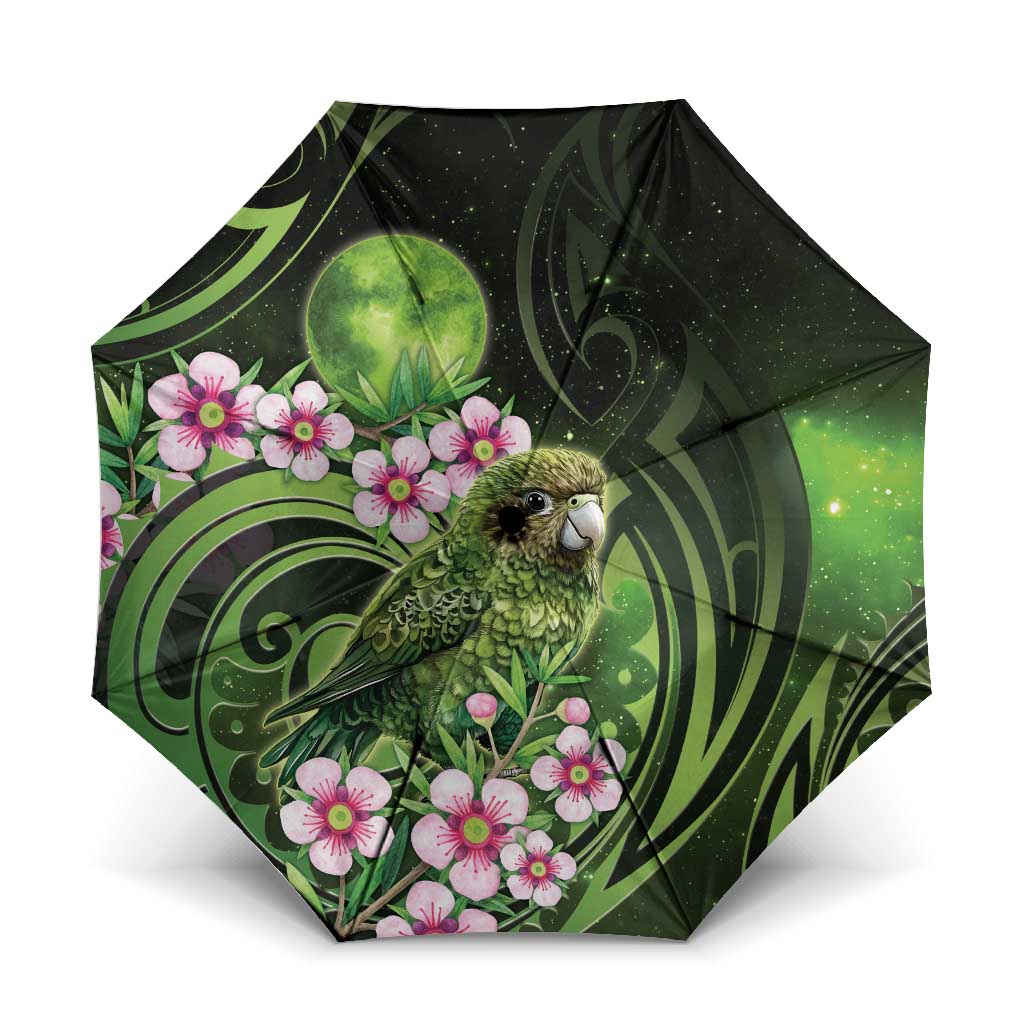 New Zealand Aotearoa Kakapo Umbrella Maori Pattern With Manuka Galaxy Style - Aussie Hoodie