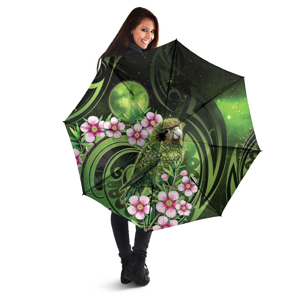 New Zealand Aotearoa Kakapo Umbrella Maori Pattern With Manuka Galaxy Style - Aussie Hoodie