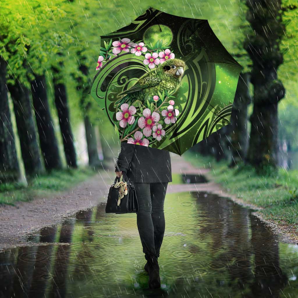 New Zealand Aotearoa Kakapo Umbrella Maori Pattern With Manuka Galaxy Style - Aussie Hoodie