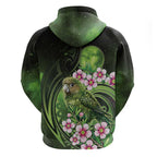 New Zealand Aotearoa Kakapo Zip Hoodie Maori Pattern With Manuka Galaxy Style - Aussie Hoodie