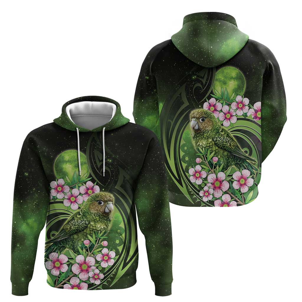 New Zealand Aotearoa Kakapo Zip Hoodie Maori Pattern With Manuka Galaxy Style - Aussie Hoodie