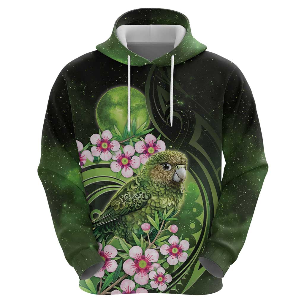 New Zealand Aotearoa Kakapo Zip Hoodie Maori Pattern With Manuka Galaxy Style - Aussie Hoodie