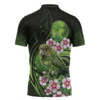 New Zealand Aotearoa Kakapo Zipper Polo Shirt Maori Pattern With Manuka Galaxy Style - Aussie Hoodie