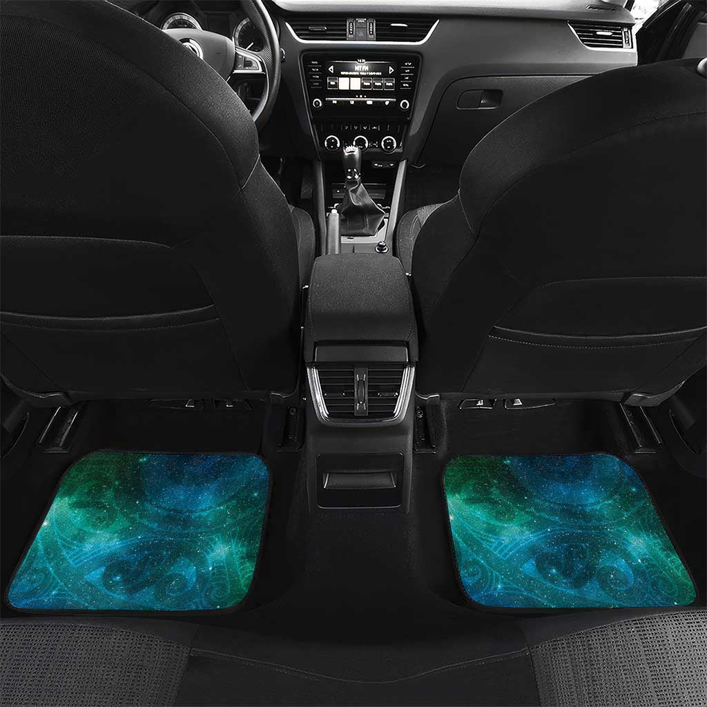 New Zealand Tui Bird Car Mats Maori Koru With Pohutukawa Galaxy Style - Aussie Hoodie