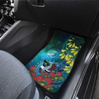 New Zealand Tui Bird Car Mats Maori Koru With Pohutukawa Galaxy Style - Aussie Hoodie
