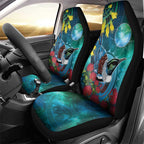 New Zealand Tui Bird Car Seat Cover Maori Koru With Pohutukawa Galaxy Style - Aussie Hoodie