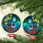 New Zealand Tui Bird Ceramic Ornament Maori Koru With Pohutukawa Galaxy Style - Aussie Hoodie