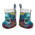New Zealand Tui Bird Christmas Stocking Maori Koru With Pohutukawa Galaxy Style - Aussie Hoodie