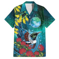 New Zealand Tui Bird Hawaiian Shirt Maori Koru With Pohutukawa Galaxy Style - Aussie Hoodie