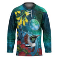 New Zealand Tui Bird Hockey Jersey Maori Koru With Pohutukawa Galaxy Style - Aussie Hoodie