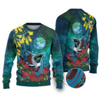 New Zealand Tui Bird Ugly Christmas Sweater Maori Koru With Pohutukawa Galaxy Style - Aussie Hoodie