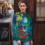 New Zealand Tui Bird Ugly Christmas Sweater Maori Koru With Pohutukawa Galaxy Style - Aussie Hoodie