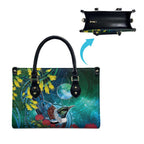 New Zealand Tui Bird Leather Bag Maori Koru With Pohutukawa Galaxy Style - Aussie Hoodie