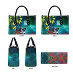 New Zealand Tui Bird Leather Bag Maori Koru With Pohutukawa Galaxy Style - Aussie Hoodie