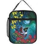 New Zealand Tui Bird Lunch Bag Maori Koru With Pohutukawa Galaxy Style