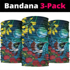New Zealand Tui Bird Neck Gaiter Maori Koru With Pohutukawa Galaxy Style - Aussie Hoodie