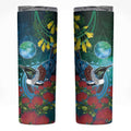 New Zealand Tui Bird Skinny Tumbler Maori Koru With Pohutukawa Galaxy Style - Aussie Hoodie