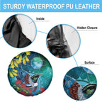 New Zealand Tui Bird Spare Tire Cover Maori Koru With Pohutukawa Galaxy Style - Aussie Hoodie